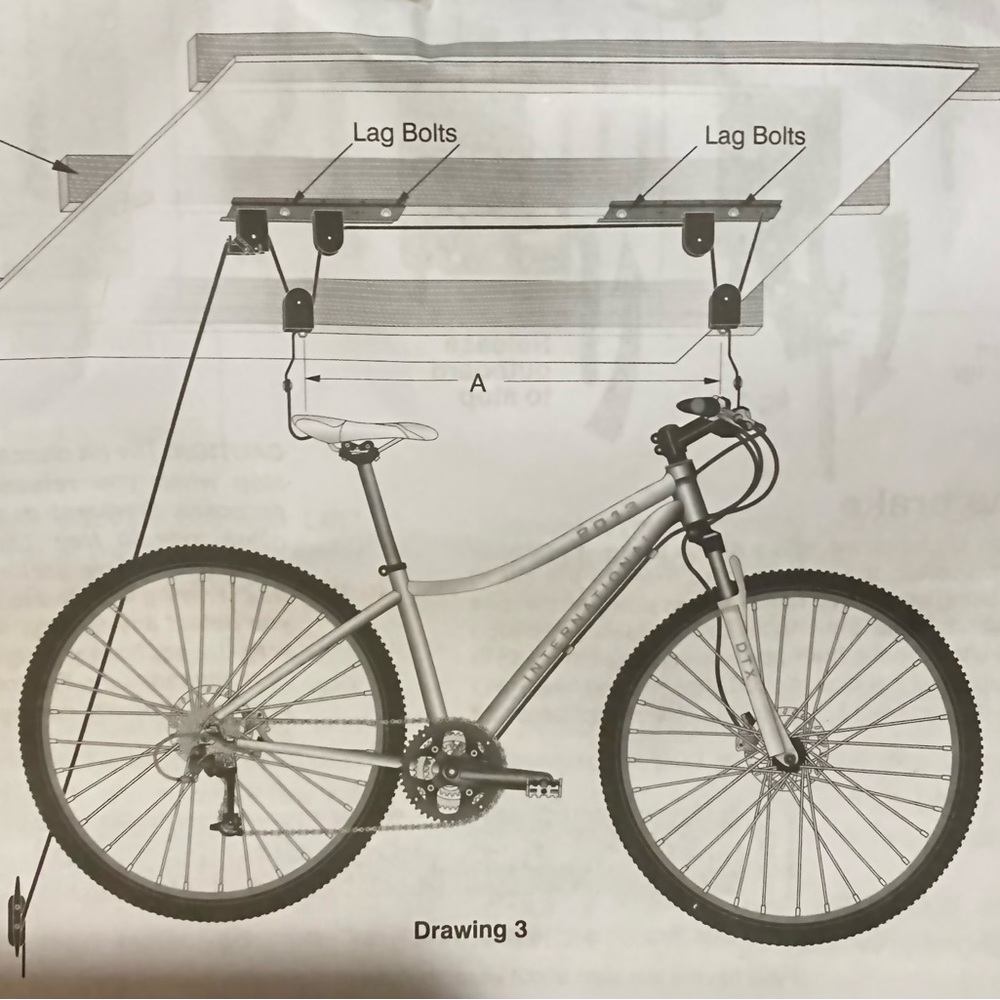 store bike from ceiling kit new in box with directions